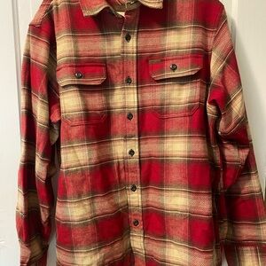 Orvis Red and Tan Plaid Shirt